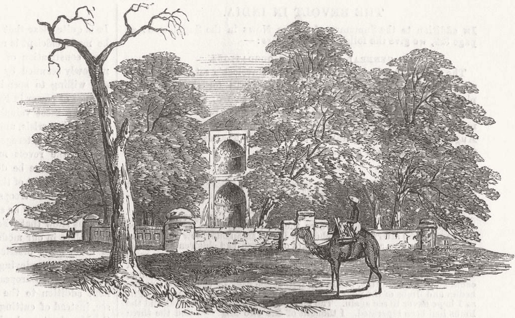 PAKISTAN. Mussulman Tomb, Battalla, Punjab 1857 old antique print picture